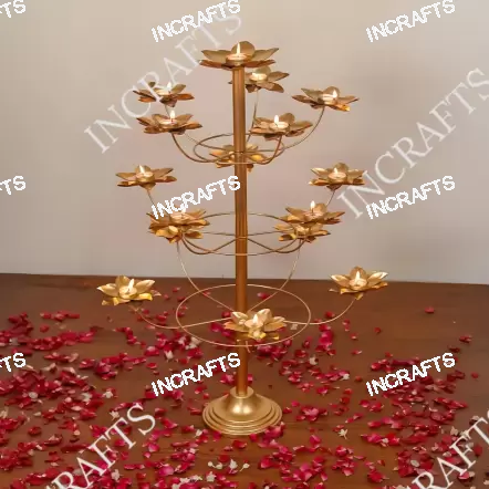 Beautifully Designed Lotus Diya Stands
