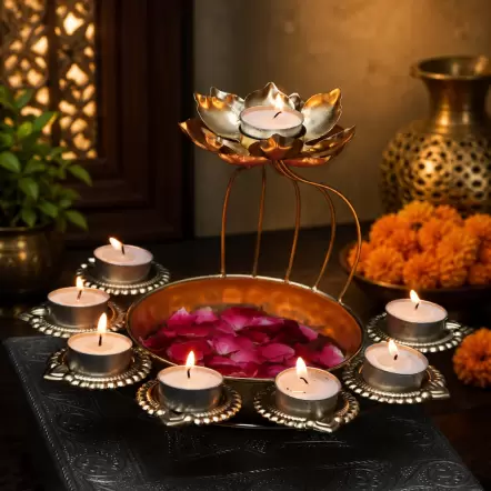 Nilgiri Lotus Diya Stand Urli