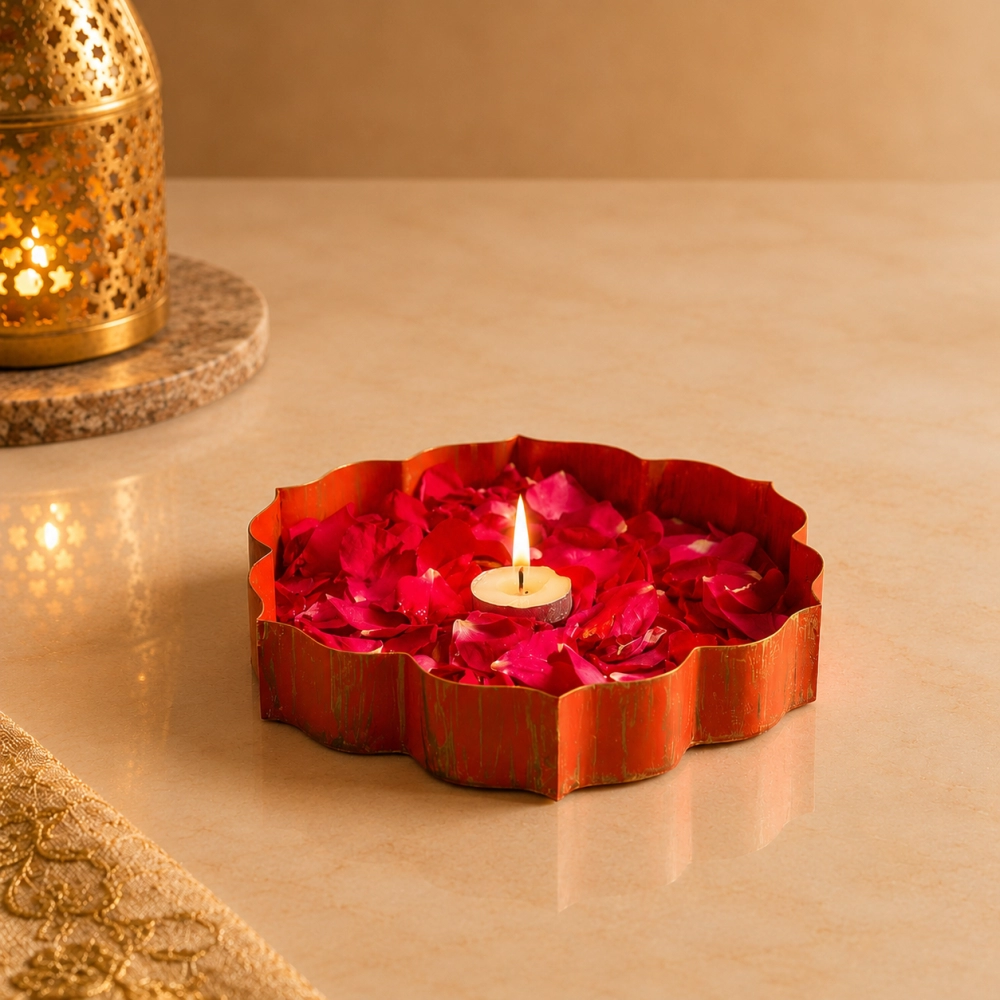 Anandi Orange & Gold Urli
