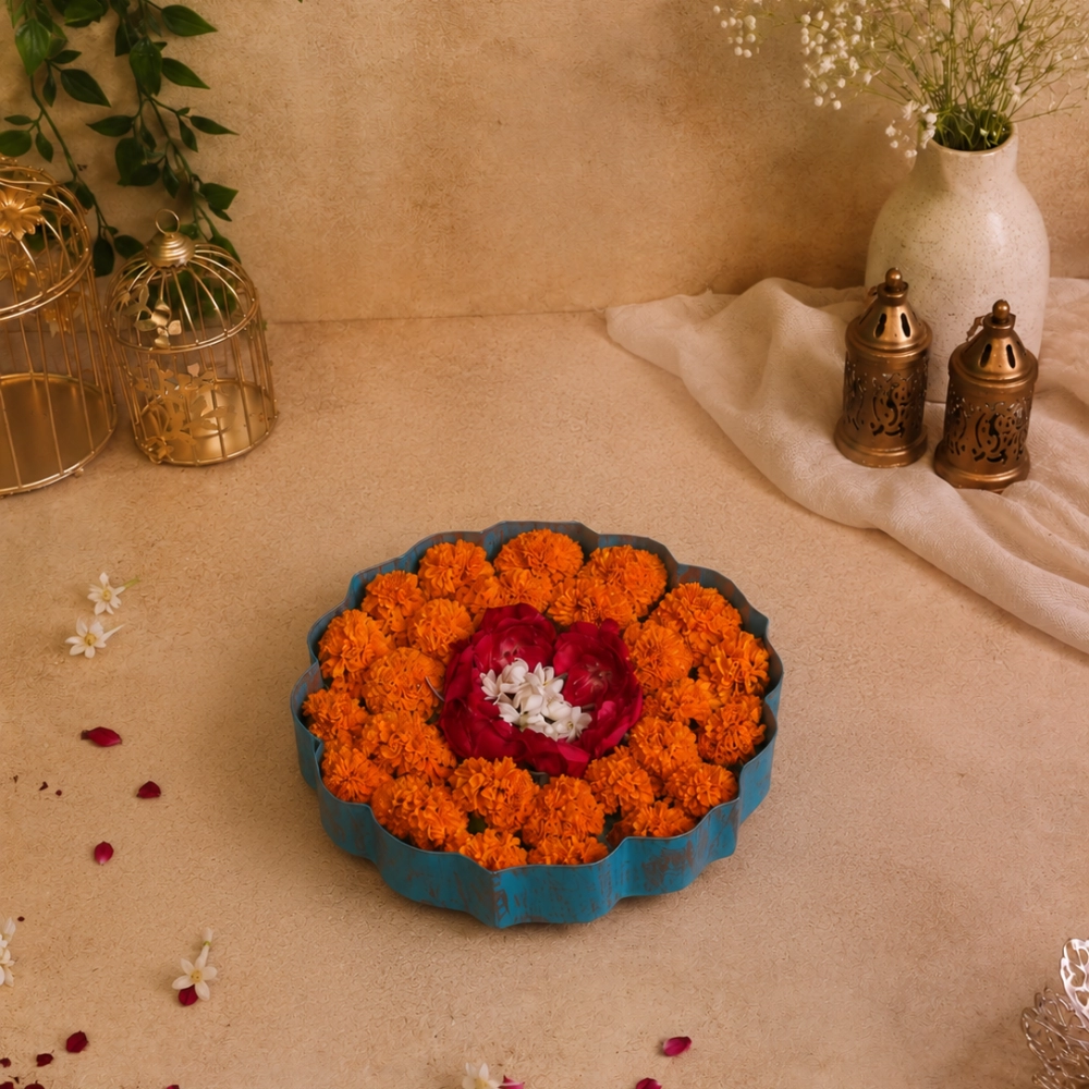 Anandi Blue & Gold Urli