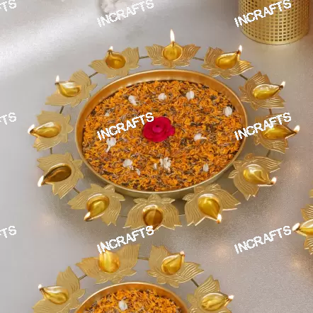 Floral Lotus Diya Urli