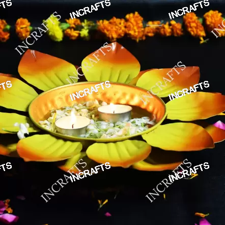 YELLOW AND RED PETAL BOWL URLI