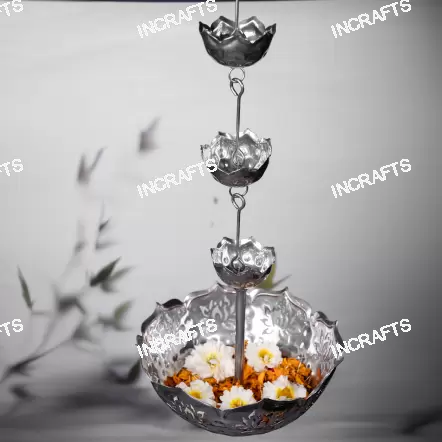Gulposh Lotus Floral Silver Finish Hanging