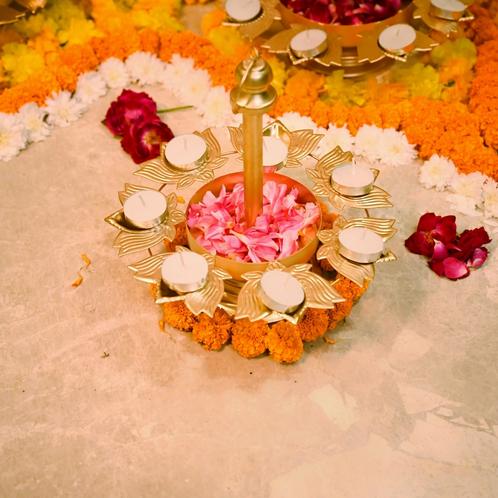 Divine Lotus Diya Layer Stand