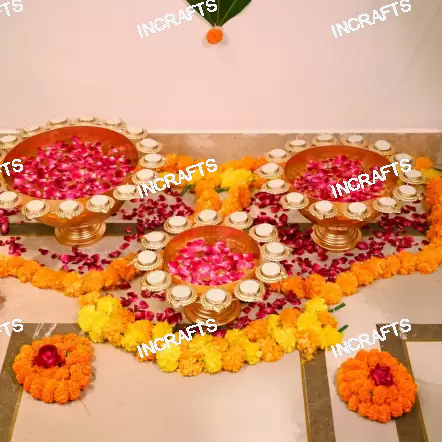 Golden Aura Taj Bowl Diya Urli
