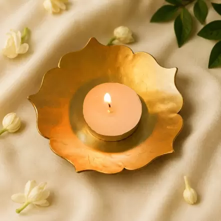 FLORAL METAL DIYA (SET OF 4)