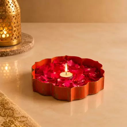 Anandi Orange & Gold Urli