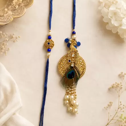Silver Metal Bhaiya Bhabi Rakhi