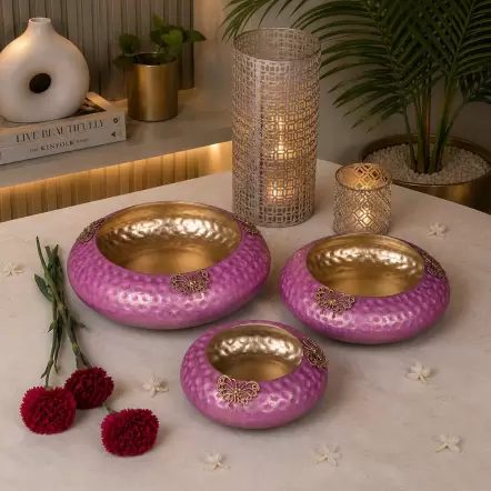 ANAYA DECORATIVE PINK AND GOLD BUTTERFLY URLI