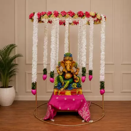 Premium Circular Mandap Metal Backdrop Stand (Large)