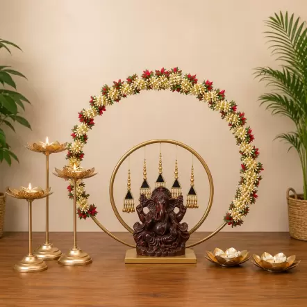 Shubh Mandal Dual Ring Backdrop Stand Mandir Package