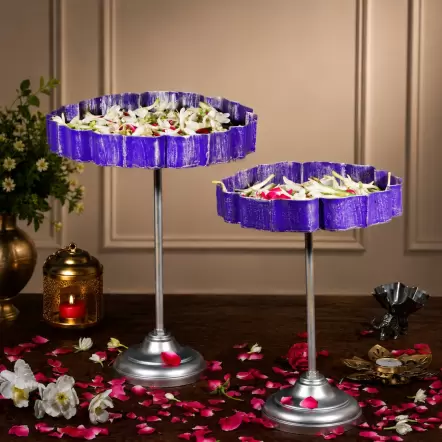 Standing Vatsal Urli Purple & Silver