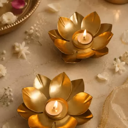 Kumud Lotus Diya ( Set Of 2)