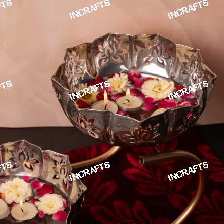 RAVISHING SILVER AND GOLD FINISH RATH ELEPHANT URLI